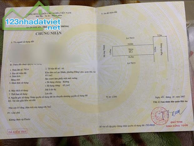 Chính Chủ Cần Bán Nhà Số 19 ngõ 329 Ngô Gia Tự, Phường Đằng Lâm, Quận Hải An, Hải Phòng