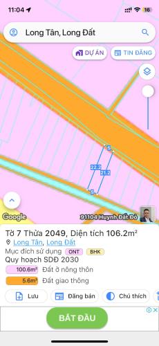 Lô duy nhất dt 106m2 sát ngay DT 765 giá chỉ 882m2 sở hữu ngay - 1