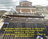 BÁN CĂN NHÀ PHỐ  Hẻm 1/ Hẻm 525, Đường HT17, Phường Hiệp Thành, Hẻm Xe Hơi
