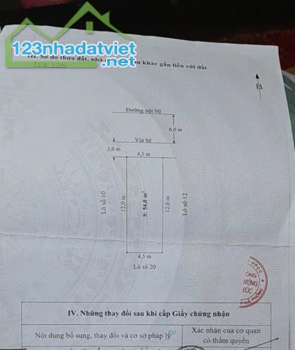 Bán lô đất TĐC Hộ Phụ Xi Măng, Đồng Thái, An Dương 54m giá chỉ 2,3xtỷ  LH 0979087664 - 4
