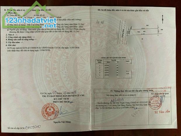 Cần tiền bán nhà 168m2 sau chợ phước thạnh - củ chi giá 750 triệu