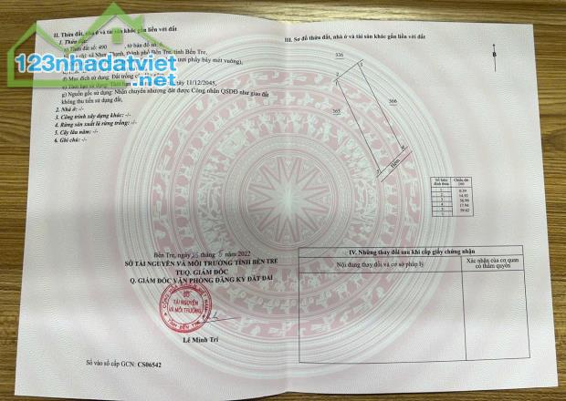 Bán Đất CNL Chính Chủ Tại Xã Nhơn Thạnh, Thành Phố Bến Tre, Bến Tre. - 3