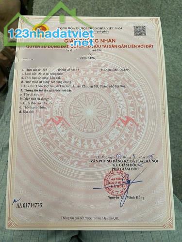 CHÍNH CHỦ BÁN LÔ ĐẤT 100,8M TAỊ TÂN TIẾN-CHƯƠNG MỸ-HÀ NỘI - 1