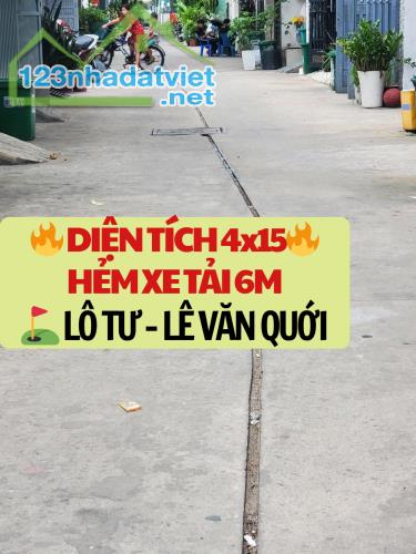 HẺM XE HƠI NGAY LÔ TƯ - LÊ VĂN QUỚI - 60M2 GIÁ CHỈ 3.800 - ĐANG CHO THUÊ CÓ SẴN DÒNG TIỀN