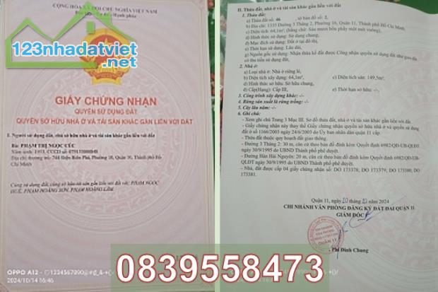 ⭐️Vị trí vàng !! Bán nhà góc 2MT số 1335 Đường 3/2, P16, Q.11, TP HCM, 19 tỷ, 0839558473