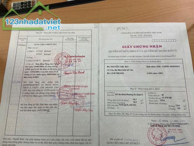 Chính Chủ Bán Nhanh Lô Đất Kèm Nhà, Vị Trí Siêu Đẹp, SHR Ngay Chợ Ba Đình Quận 8 - 1
