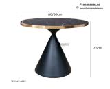 Bàn tròn đường kính 60/80cm tiếp khách mặt đá viền vàng TE1547-08EC ở HCM giá rẻ