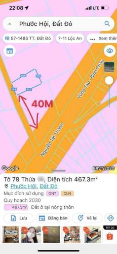 CẤN BÁN GẤP LÔ ĐẤT 467M2 NGAY MẶT TIỀN ĐƯỜNG VEN BIỂN VŨNG TÀU BÌNH CHÂU