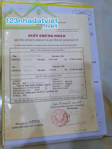 gấp! mời mua nhà hẻm 8m 384 Nam Kỳ Khởi Nghĩa ngang 7,5x13mm giá 25,5 tỷ