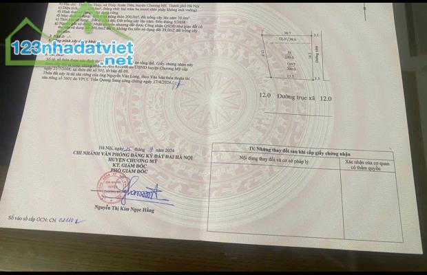 Chính chủ Cần Bán
Đia Chỉ ; Đối diện uỷ ban thuỷ xuân tiên-chương mỹ
Diện tích: 239m ( - 1
