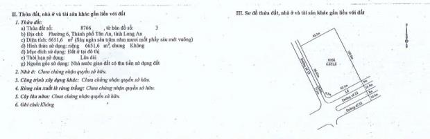 CHÍNH CHỦ CẦN BÁN LÔ ĐẤT CÓ VỊ TRÍ ĐẸP TẠI PHƯỜNG 6 - TP. TÂN AN - LONG AN. - 2