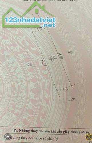 GIẢM SỐC-BÁN LÔ ĐẤT XÃ ĐỒNG THÁP, ĐAN PHƯỢNG-77.8M-GIÁ 3.65 TỶ - 1