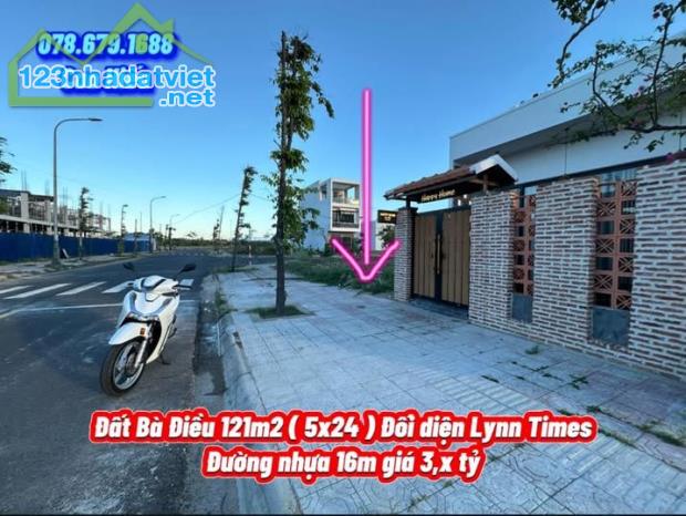 💥 Đất Bà Điều Đối diện Lynn Times 121m2 ( 5x24 ) chỉ 3,9 tỷ. Thành phố Tuy Hòa