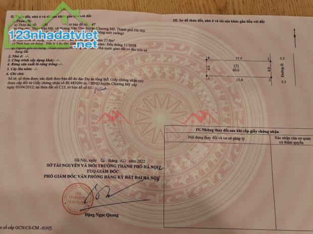 CHÍNH CHỦ BÁN LÔ ĐẤT 60M TẠI HOÀNG VĂN THỤ-CHƯƠNG MỸ-HÀ NỘI - 4