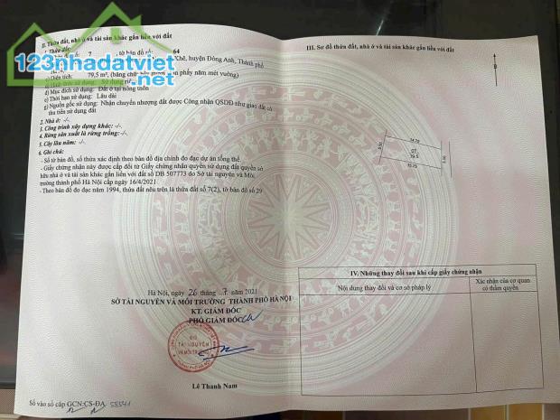 CẦN BÁN NHANH LÔ ĐẤT TẠI Xóm Tiên, Tiên Hùng, Nguyên Khê, Đông Anh, TP Hà Nội