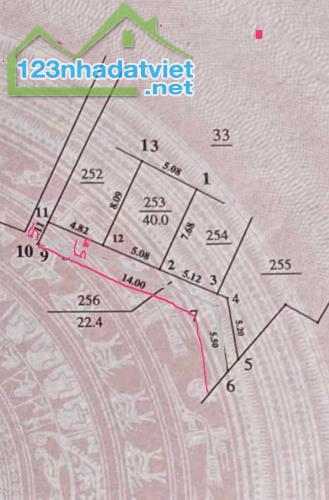Bán đất Đại Cát, Liên Mạc, Bắc Từ Liêm, 40m2, mặt tiền 5.1m, giá 4.95 tỷ