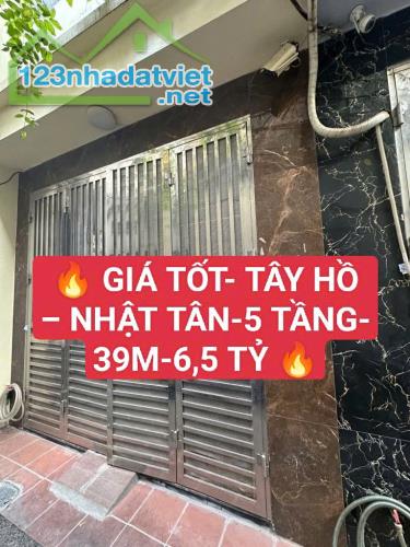Tây Hồ- Nhật Tân-Ngõ thông- Nhà đẹp 5 tầng- 39m- 6.5 tỷ