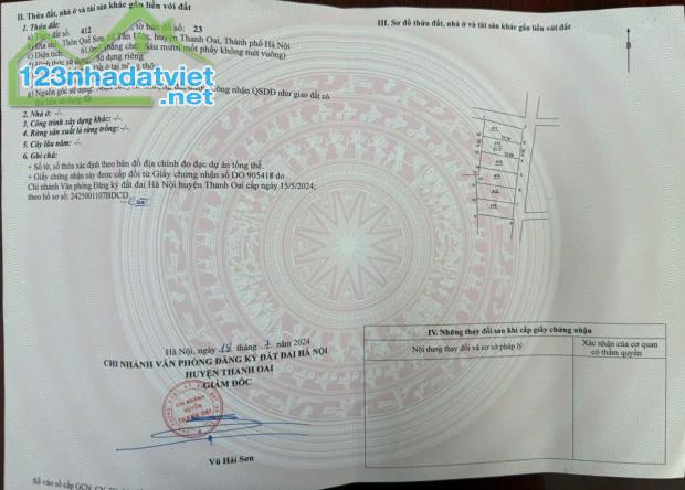 Bán gấp 2 lô đất tại Quế Sơn-Tân Ước-Thanh Oai. - 1