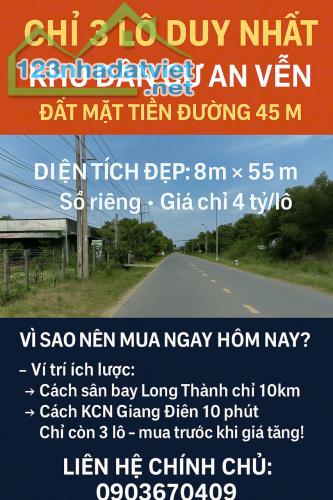 Đồng Nai - Trảng Bom, Chính chủ Bán 3 Lô Đất Thổ Cư - mặt tiền đường lớn 45m liền kề, - 1
