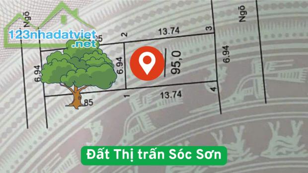 Bán đất Thị trấn Sóc Sơn - 95m2 - cực đẹp - cực rẻ - cực hiếm