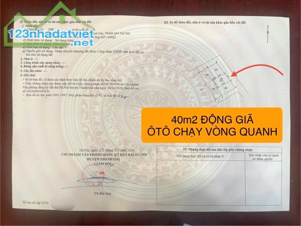 Bán đất Động Giã- Đỗ Động- Thanh Oai  40m2-  2,3 tỷ