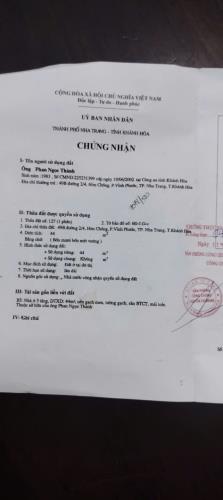 Chính Chủ Cần Bán Nhà Mặt Tiền Vị Trí Đẹp Tại Nha Trang - Khánh Hòa - 3