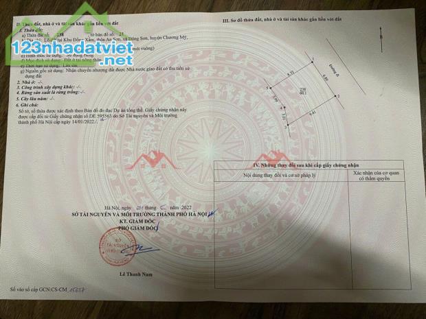 CHÍNH CHỦ BÁN LÔ ĐẤT 60,1M TẠI ĐÔNG SƠN-CHƯƠNG MỸ-HÀ NỘI - 2