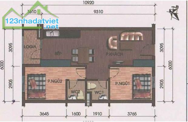 🏡 Chính chủ cho thuê căn hộ 3728 - HH2B Linh Đàm  2PN - 2VS view hồ,  giá chỉ 9 Tr/Th - 2
