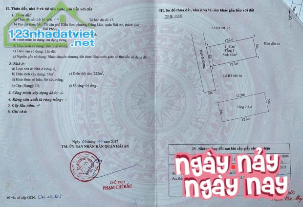 Bán nhà Tô Vũ - 193 Văn Cao, 61m 4 tầng, ngõ ô.tô, giá  4.35 tỉ - 4