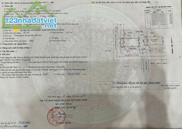 Kẹt tiền ra gấp căn nhà 1 lầu Phía sau An SƯơng,Bà Điểm,Hóc Môn 56m2 790Tr, Đã có Sổ Riêng