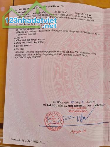 LÔ ĐẤT VỊ TRÍ ĐẸP- GIÁ TỐT chính chủ cần bán nhanh lô đất tại Tp Đà Lạt, tỉnh Lâm Đồng - 1