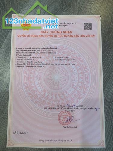 Bán đất tại ngõ 66 Kiều Hạ, Hải An, Hải Phòng, 42m2, 1.390 tỷ VND. - 1