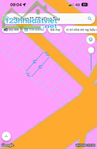 Bán lô đất trước mặt đường nhựa phường 11 gần bệnh viện mới vũng tàu DT: 90m² phủ Hồng - 2