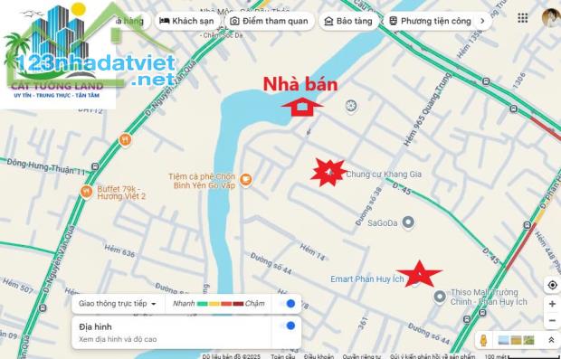 Bán nhà Mặt Tiền Kênh Tham Lương, gần Emart Phan Huy Ích. Chỉ 4.5 tỷ - 4