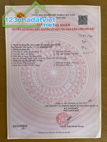 BÁN NHÀ 1 TRỆT 2 LẦU - ĐƯỜNG 8M, THẠNH XUÂN 48, Q.12 – GIÁ CHỈ 4,8 TỶ