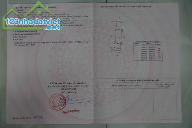 CHÍNH CHỦ BÁN 173M2 ĐẤT MẶT TIỀN SẴN SỔ TẠI HÒA PHÚ-CỦ CHI - 1