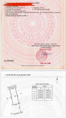 Bán đất 61,1m2 KQH Hương Sơ, mặt tiền đường Bao Mỹ 1, TP Huế, hướng Đông Nam, chỉ 1,27 tỷ