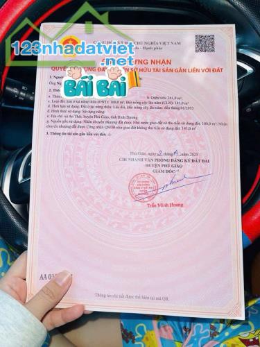 241m2 có 100m2 đất thổ cư Phú Giáo Bình Dương giá 300 triệu