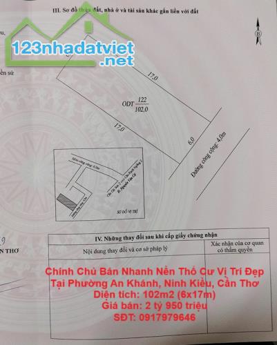 Chính Chủ Bán Nhanh Nền Thổ Cư Vị Trí Đẹp Tại Phường An Khánh, Ninh Kiều, Cần Thơ - 3
