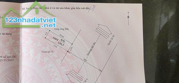 CHÍNH CHỦ CẦN BÁN ĐẤT Ở Thị trấn Nông trường Mộc Châu- H.  Mộc Châu- T.Sơn La  130m2 sau - 3