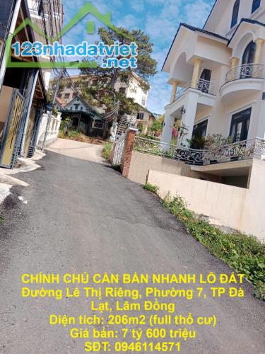 CHÍNH CHỦ CẦN BÁN NHANH LÔ ĐẤT Đường Lê Thị Riêng, Phường 7, TP Đà Lạt, Lâm Đồng - 4
