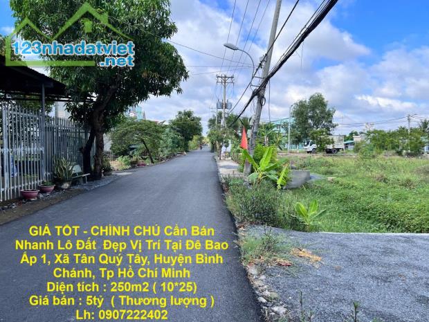 GIÁ TỐT - CHÍNH CHỦ Cần Bán Nhanh Lô Đất  Đẹp Vị Trí Tại Huyện Bình Chánh, TP HCM
