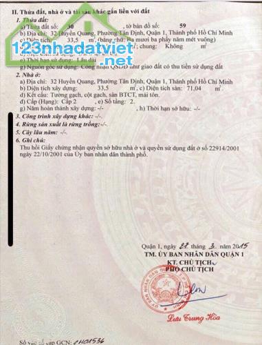 Bán nhà tại 32 Huyền Quang, Phường Tân Định, Quận 1, HCM. DT33.5m2 - 5
