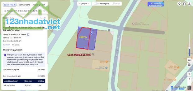 Bán đất 380m2 đường Nguyễn Bình, xã Nhơn Trạch, Nhà Bè, TP Hồ Chí Minh - 3