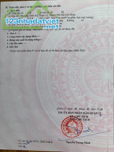 Bán  Đất MT hẻm 279 Lê Quang Hòa (TA16), P. Thới An, TP.HCM - 3