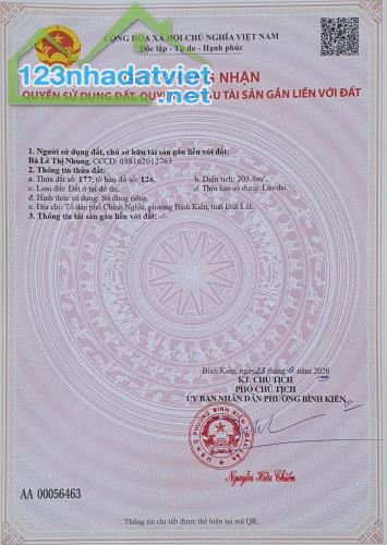 BÁN ĐẤT THỔ CƯ MẶT QUỐC LỘ 1A – 205,6M² – GIÁ 3,4 TỶ – AN PHÚ, TUY HÒA - 1