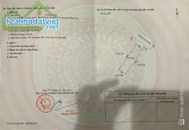 BÁN ĐẤT KHU SỞ TƯ PHÁP – HẢI AN – 95M2 – MẶT TIỀN 5M – GIÁ 72,5 TRIỆU/M2 - 3