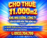 CHO THUÊ 11.000m2 KHO, NHÀ XƯỞNG, CÔNG TY GẦN KCN BIÊN HÒA TỈNH ĐỒNG NAI GIÁ RẺ (XT030)