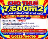 CHO THUÊ 7600m2 KHO, NHÀ XƯỞNG KCN NHƠN TRẠCH, ĐỒNG NAI GẦN QL51, CẢNG CÁT LÁI, LONG THÀNH