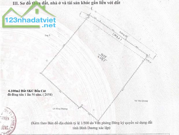 Cần Bán 6.000m2 Đất SKC Xây Kho Xưởng Tại Bến Cát Bình Dương - 2